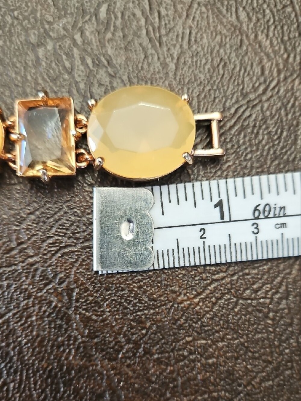 kate spade Yellow and Rose Gold Faceted Rhinestone Link Bracelet - Picture 6 of 7